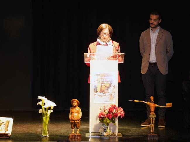 La vicepresidenta de Atenea, Gloria Párraga en el acto de lectura de El Quijote