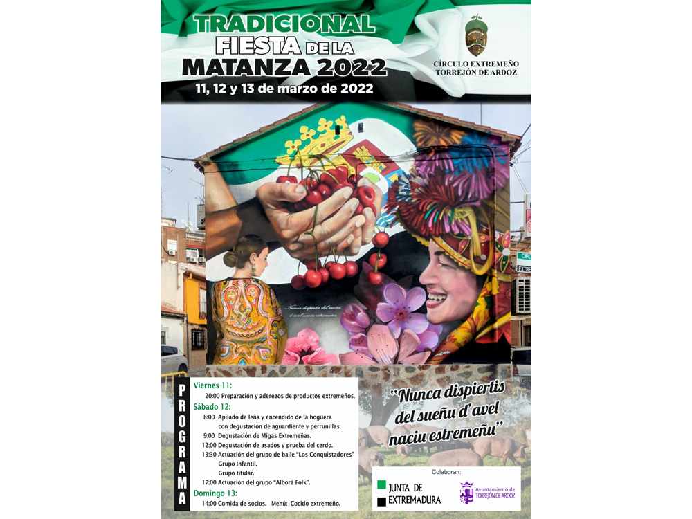 El Círculo Extremeño de Torrejón de Ardoz celebra del 11 al 13 de marzo la 37ª edición de la Fiesta de la Matanza