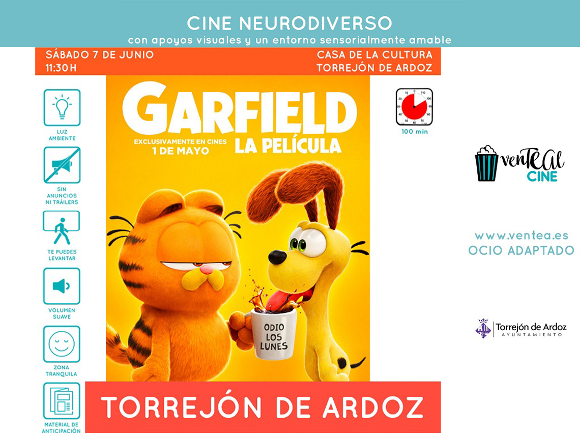 Proyección de la película, “Garfield”, dentro del ciclo de #venTEAlcine