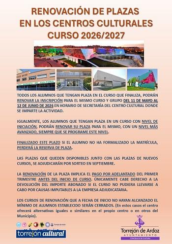 Renovación plazas centros culturales Torrejón de Ardoz
