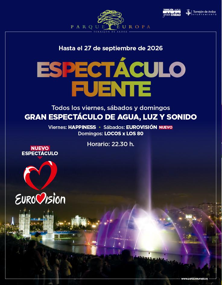 Espectáculo Fuente Parque Europa 2026