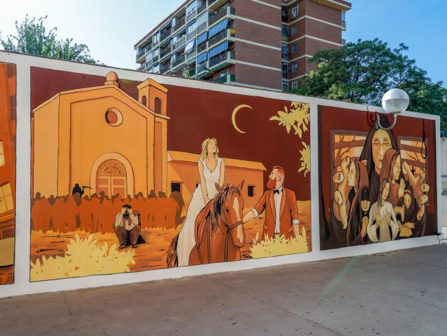 a Biblioteca Central Federico García Lorca luce un nuevo gran mural