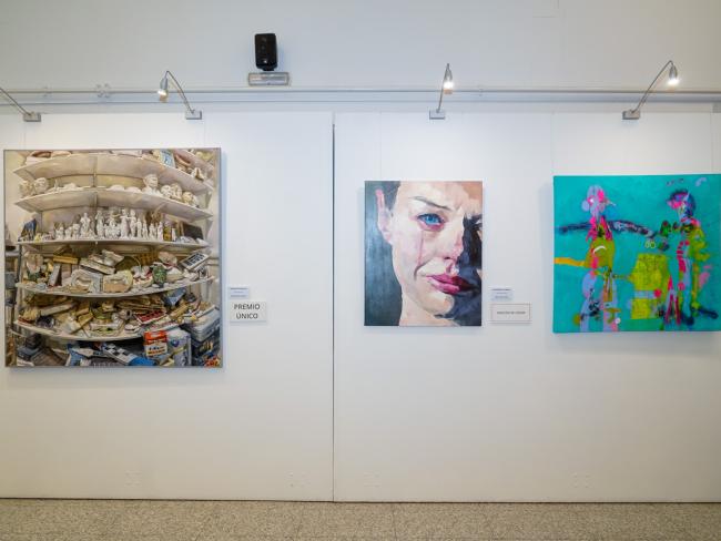 La obra ganadora, “Estantería de Paolozzi II”, de David Martínez y las dos menciones de honor, “Neuroticismo y colapso”, de Oliver Jurado y “El primer encuentro (San Sergio y San Baco)”, de Francisco José Ceballos