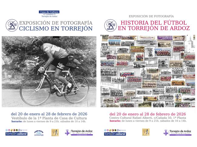 Además, también se puede disfrutar con dos exposiciones sobre el fútbol y el ciclismo en Torrejón de Ardoz